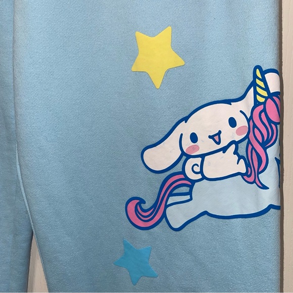 Sanrio x Dumbgood Cinnamoroll Blue Sweatpants Sz L Lounge Kawaii Exercise (Read) - Picture 4 of 8